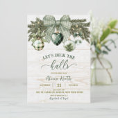 Invitation Sage Green Coquette Rustic Winter Bridal Shower (Debout devant)