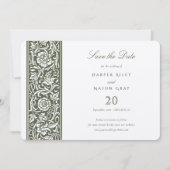 Invitation Sage Green Cream William Morris Enregistrer la dat (Devant)