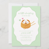 Invitation Sage Green Cute Asian Dumpling Baby Shower  (Devant)