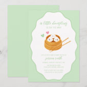 Invitation Sage Green Cute Asian Dumpling Baby Shower  (Devant / Derrière)