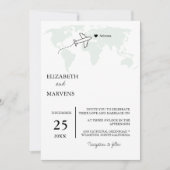Invitation Sage Green Destination Voyage Tout En Un Mariage (Devant)