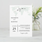 Invitation Sage Green Destination Voyage Tout En Un Mariage (Debout devant)