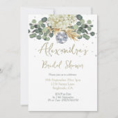 Invitation Sage Green Disco Ball Fête des mariées Florale (Devant)