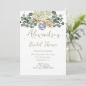 Invitation Sage Green Disco Ball Fête des mariées Florale (Debout devant)
