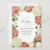 Invitation Sage Green, Dusty Peach & Ivory Floral Wedding (Devant)