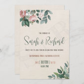 Invitation Sage Green Dusty Rose Botanique Floral Mariage Inv (Devant / Derrière)