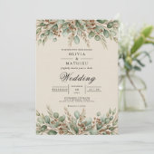 Invitation Sage Green Earthy Eucalyptus Wedding (Debout devant)
