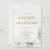 Invitation Sage Green Elegant Boho Floral Modern Wedding (Devant)