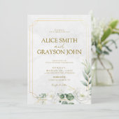 Invitation Sage Green Elegant Boho Floral Modern Wedding (Debout devant)
