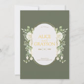 Invitation Sage Green Elegant Boho Floral Modern Wedding (Dos)