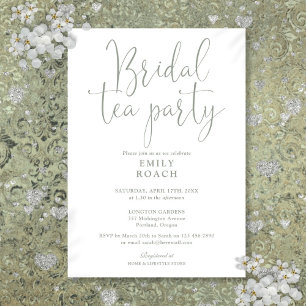 Invitation Sage Green élégant écriture Bridal Tea Party Showe
