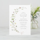 Invitation Sage Green Elegant Fleur sauvage Rustic Boho Maria (Debout devant)