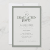 Invitation Sage Green Elegant Graduation Party | RSVP QR Code (Devant)