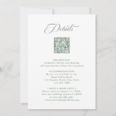 Invitation Sage Green Élégant Mariage Classé tout en un (Dos)