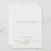Invitation Sage Green Elegant Mariage Floral (Dos)