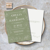 Invitation Sage Green Elegant Mariage Floral