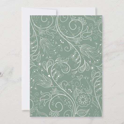 Invitation Sage Green Elegant Mariage Floral (Dos)