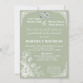 Invitation Sage Green Élégant Notre Mariage  (Devant)