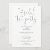 Invitation Sage Green Élégant Script Bridal Tea Party Douche (Devant / Derrière)