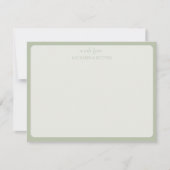 Invitation Sage Green Elegant Simple Statnionery Note Card (Devant)