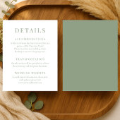 Invitation Sage Green Elegant Wedding Details