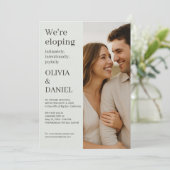 Invitation Sage Green Elopement Minimal Photo (Debout devant)