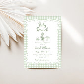 Invitation Sage Green En vichy Baby shower de Brunch pour béb