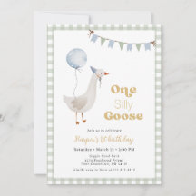 Sage Green En vichy Garçon One Silly Goose Anniver