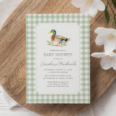 Invitation Sage Green En vichy Mallard Duck Baby shower