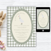 Invitation Sage Green En vichy Silly Goose Baby shower
