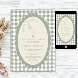 Invitation Sage Green En vichy Silly Goose Baby shower