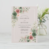 Invitation Sage Green Enthralling Succulent Wedding (Debout devant)