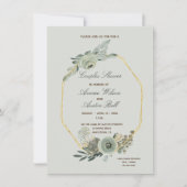 Invitation Sage Green et Couples Brown Wedding shower (Devant)