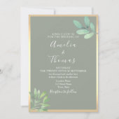 Invitation Sage Green et Eucalyptus Mariage (Devant)