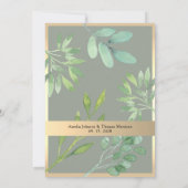 Invitation Sage Green et Eucalyptus Mariage (Dos)