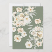 Invitation Sage Green et ivoire Floral Monogram Crest Mariage (Dos)