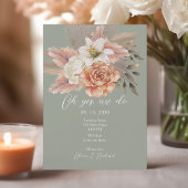 Invitation Sage Green et Peach Elopement Réception de mariage