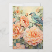 Invitation Sage Green et Peach Floral Mariage (Dos)