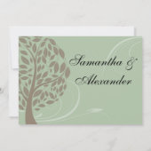 Invitation Sage Green et Soft Brown Eco Tree (Dos)