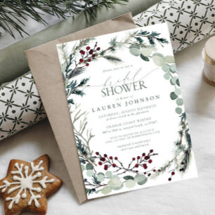 Invitation Sage Green Eucalyptus Fête des mariées Berry verte