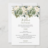 Invitation Sage Green Eucalyptus Floral Wedding | Menu (Devant)