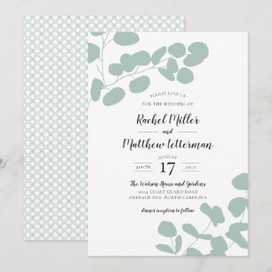 Invitation Sage Green Eucalyptus Mariage de verdure