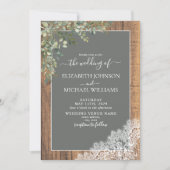 Invitation Sage Green Eucalyptus Mariage Script de dentelle e (Devant)