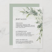 Invitation Sage Green Eucalyptus Minimaliste Mariage botaniqu (Devant / Derrière)