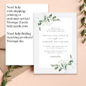 Invitation Sage Green Eucalyptus QR Code tout en un Mariage