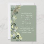 Invitation Sage Green Eucalyptus Rustique Mariage de verdure (Devant)