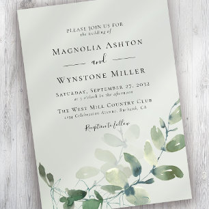 Invitation Sage Green Eucalyptus Wedding