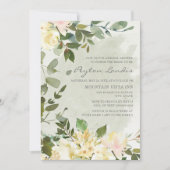 Invitation Sage Green Eucalyptus White Floral Fête des mariée (Devant)