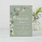 Invitation Sage Green Fête des mariées Botanique Eucalyptus B (Debout devant)