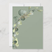 Invitation Sage Green Fête des mariées Botanique Eucalyptus B (Dos)